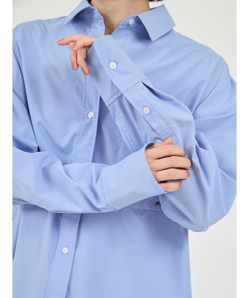 emmi（エミ）の「emmiロゴ刺繍シャツ（シャツ/ブラウス・レディース・チェック/クリーム/ブルー・F）」の9枚目の写真