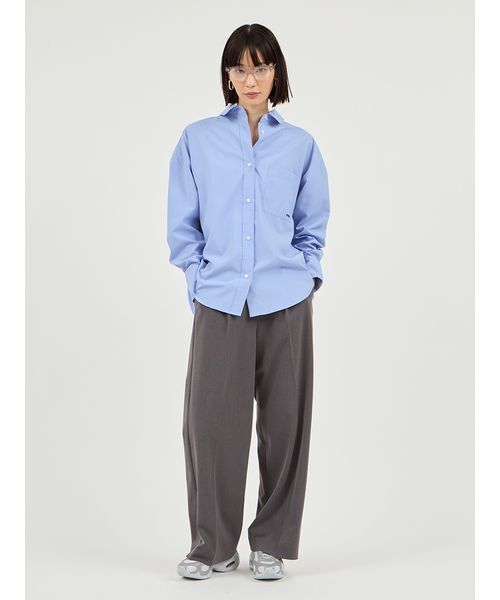 emmi（エミ）の「emmiロゴ刺繍シャツ（シャツ/ブラウス・レディース・チェック/クリーム/ブルー・F）」の16枚目の写真