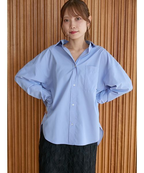 emmi（エミ）の「emmiロゴ刺繍シャツ（シャツ/ブラウス・レディース・チェック/クリーム/ブルー・F）」の22枚目の写真