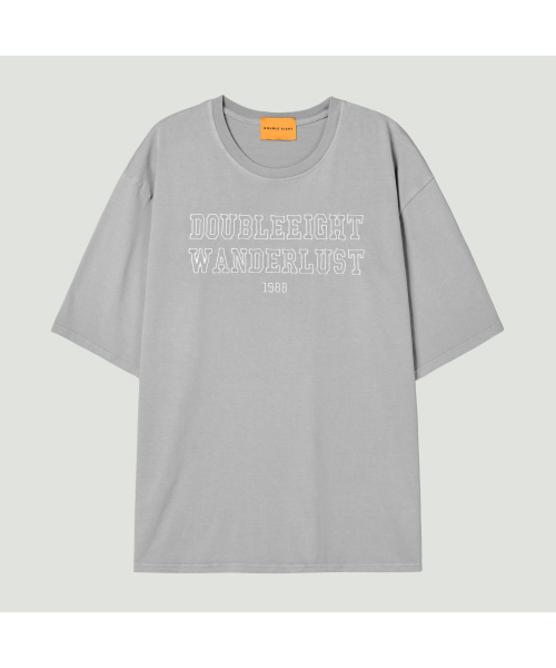 DOUBLE EIGHT(ダブルエイト)の「ワンダラス刺繍ピグメント半袖オーバーフィット(ライトグレー)(Tシャツ/カットソー・メンズ・ライトグレー・FREE)」の1枚目の写真