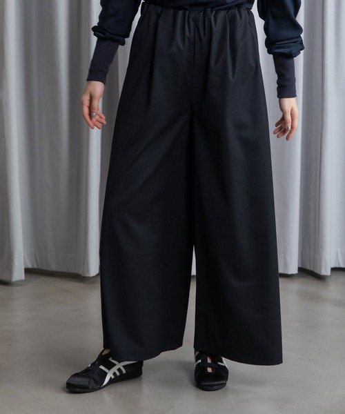 MARECHAL TERRE(マルシャルテル)の「セミワイドギャザーパンツ(その他パンツ・レディース・キャメル/ネイビー/アイボリー/ブラック/グレー・MEDIUM/LARGE)」の3枚目の写真