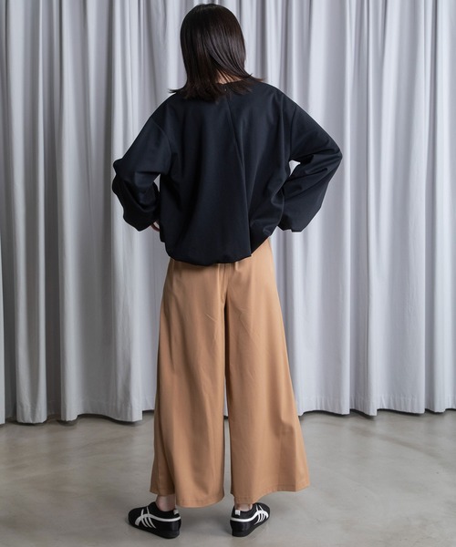 MARECHAL TERRE(マルシャルテル)の「セミワイドギャザーパンツ(その他パンツ・レディース・キャメル/ネイビー/アイボリー/ブラック/グレー・MEDIUM/LARGE)」の10枚目の写真