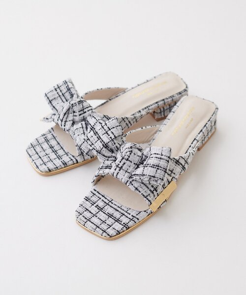 natural couture（ナチュラルクチュール）の「リボンサンダル（サンダル・レディース・ブラック/その他1/シルバー・MEDIUM/LARGE）」の6枚目の写真