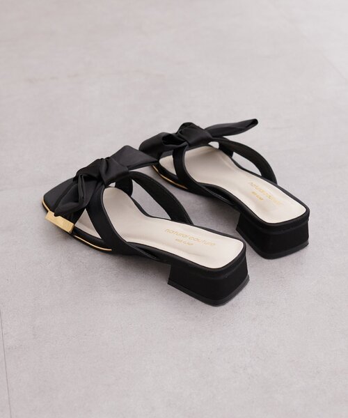 natural couture（ナチュラルクチュール）の「リボンサンダル（サンダル・レディース・ブラック/その他1/シルバー・MEDIUM/LARGE）」の14枚目の写真