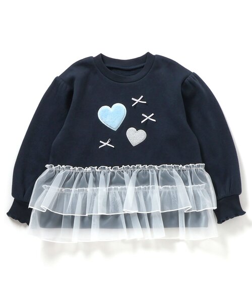 apres les cours（アプレレクール）の「裏シャギーペプラムモチーフトレーナー_ジュニア対応（スウェット・キッズ・ネイビー/アイボリー/ピンク・100/90/80/110/140/130/120）」の8枚目の写真