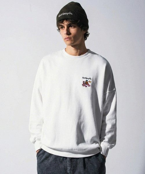 Mark Gonzales(マーク・ゴンザレス)の「Mark Gonzales(マーク ゴンザレス) ワンポイントロゴ プルオーバースウェット / WEB・直営店限定(スウェット・メンズ・ブラック系1/ホワイト系1/ホワイト系2/ブラック系2・M/L/XL)」の3枚目の写真