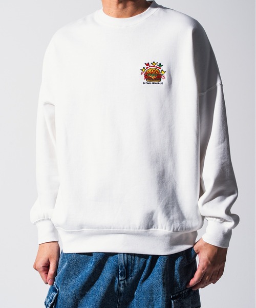 Mark Gonzales(マーク・ゴンザレス)の「Mark Gonzales(マーク ゴンザレス) ワンポイントロゴ プルオーバースウェット / WEB・直営店限定(スウェット・メンズ・ブラック系1/ホワイト系1/ホワイト系2/ブラック系2・M/L/XL)」の5枚目の写真