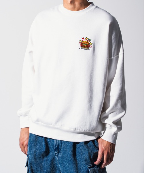 Mark Gonzales(マーク・ゴンザレス)の「Mark Gonzales(マーク ゴンザレス) ワンポイントロゴ プルオーバースウェット / WEB・直営店限定(スウェット・メンズ・ブラック系1/ホワイト系1/ホワイト系2/ブラック系2・M/L/XL)」の6枚目の写真