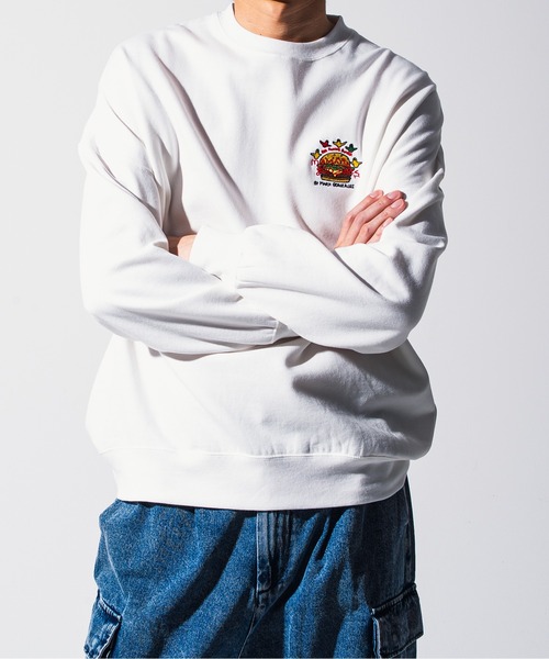 Mark Gonzales(マーク・ゴンザレス)の「Mark Gonzales(マーク ゴンザレス) ワンポイントロゴ プルオーバースウェット / WEB・直営店限定(スウェット・メンズ・ブラック系1/ホワイト系1/ホワイト系2/ブラック系2・M/L/XL)」の7枚目の写真
