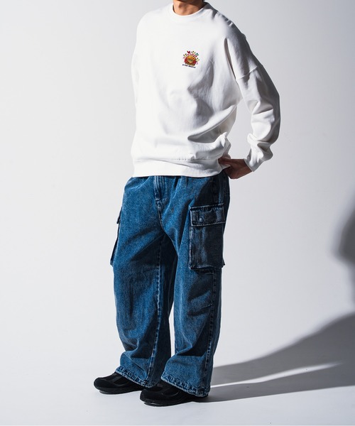 Mark Gonzales(マーク・ゴンザレス)の「Mark Gonzales(マーク ゴンザレス) ワンポイントロゴ プルオーバースウェット / WEB・直営店限定(スウェット・メンズ・ブラック系1/ホワイト系1/ホワイト系2/ブラック系2・M/L/XL)」の10枚目の写真
