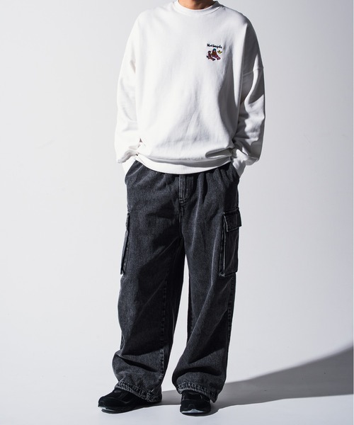 Mark Gonzales(マーク・ゴンザレス)の「Mark Gonzales(マーク ゴンザレス) ワンポイントロゴ プルオーバースウェット / WEB・直営店限定(スウェット・メンズ・ブラック系1/ホワイト系1/ホワイト系2/ブラック系2・M/L/XL)」の15枚目の写真
