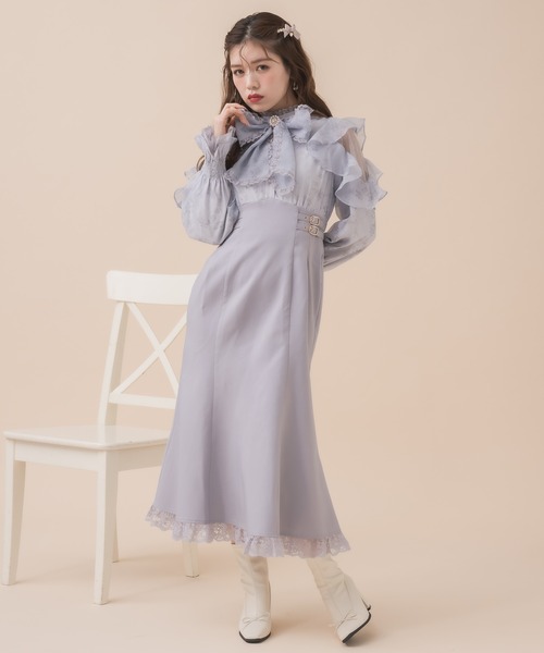 花柄ドッキングロングワンピース（ワンピース）｜couture BY ROJITA