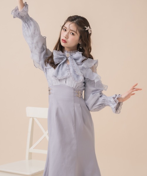couture BY ROJITA(クチュールバイロジータ)の「花柄ドッキングロングワンピース(ワンピース・レディース・ブルー/ブラック/ピンク・FREE)」の11枚目の写真