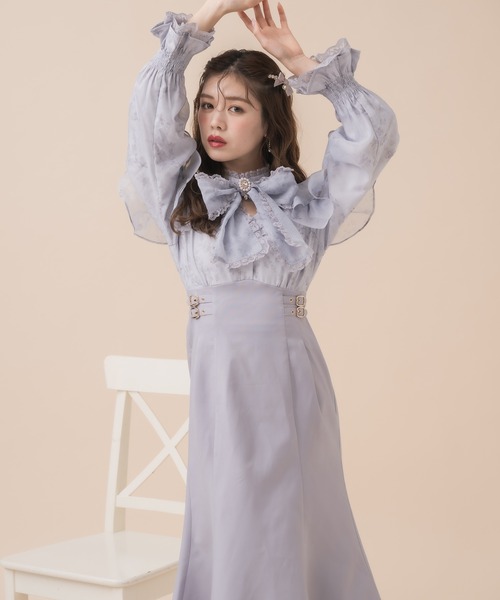couture BY ROJITA(クチュールバイロジータ)の「花柄ドッキングロングワンピース(ワンピース・レディース・ブルー/ブラック/ピンク・FREE)」の13枚目の写真
