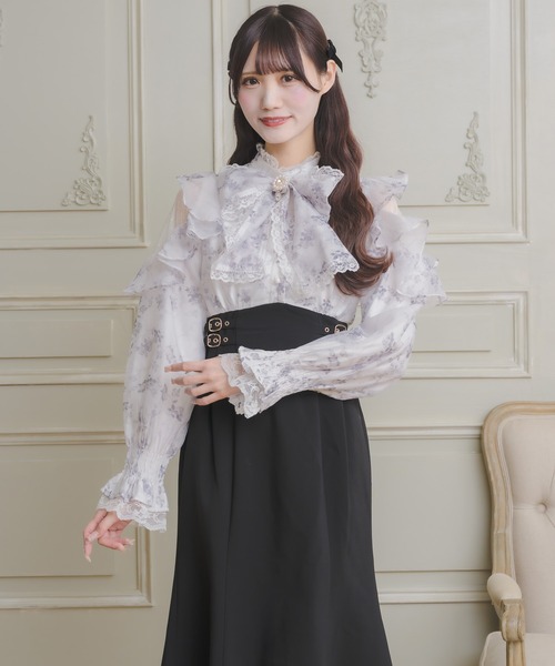 couture BY ROJITA(クチュールバイロジータ)の「花柄ドッキングロングワンピース(ワンピース・レディース・ブルー/ブラック/ピンク・FREE)」の18枚目の写真