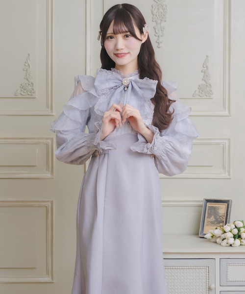ロジータ ROJITA 花柄ドッキングワンピース （ピンク ROJITA 花柄