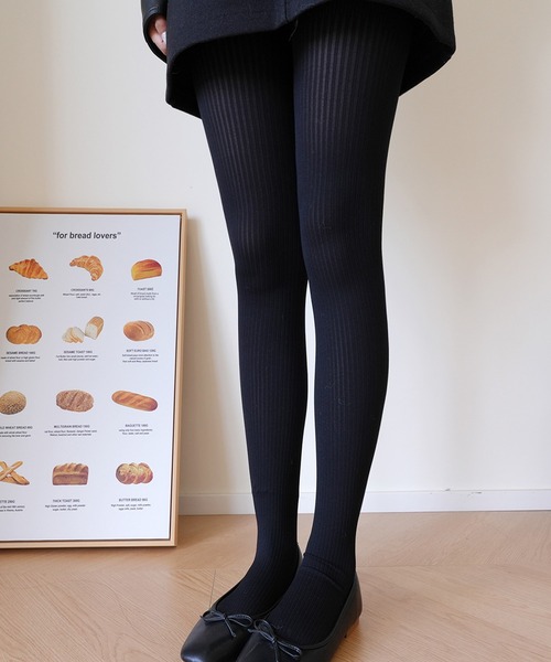 WEGO（ウィゴー）の「WEGO/トレンド見え！リブカラータイツ（タイツ/ストッキング・レディース・ブラック/ワイン/ライトグレー/ダークグレー・FREE）」の12枚目の写真