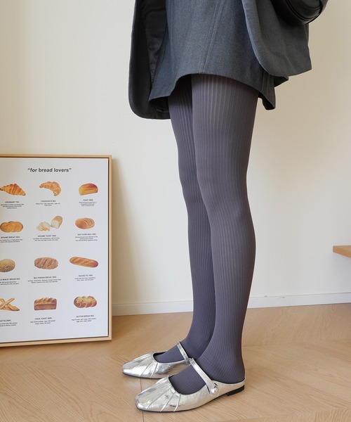 WEGO（ウィゴー）の「WEGO/トレンド見え！リブカラータイツ（タイツ/ストッキング・レディース・ブラック/ワイン/ライトグレー/ダークグレー・FREE）」の19枚目の写真