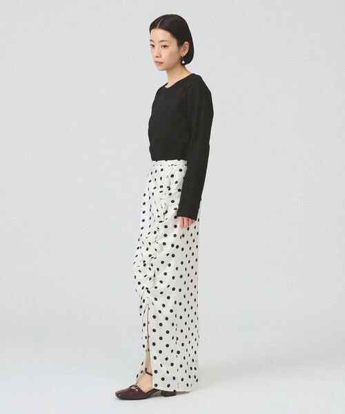 Ray BEAMS（レイビームス）の「ショルダー オープン ロングスリーブ Tシャツ（Tシャツ/カットソー・レディース・オフホワイト/ブラック・ONE SIZE）」の16枚目の写真