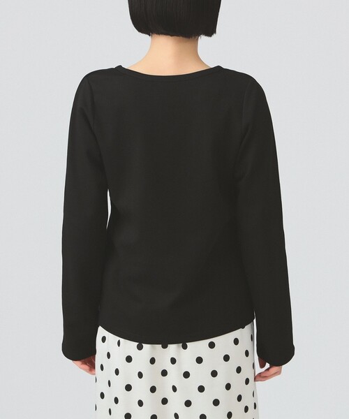 Ray BEAMS（レイビームス）の「ショルダー オープン ロングスリーブ Tシャツ（Tシャツ/カットソー・レディース・オフホワイト/ブラック・ONE SIZE）」の11枚目の写真