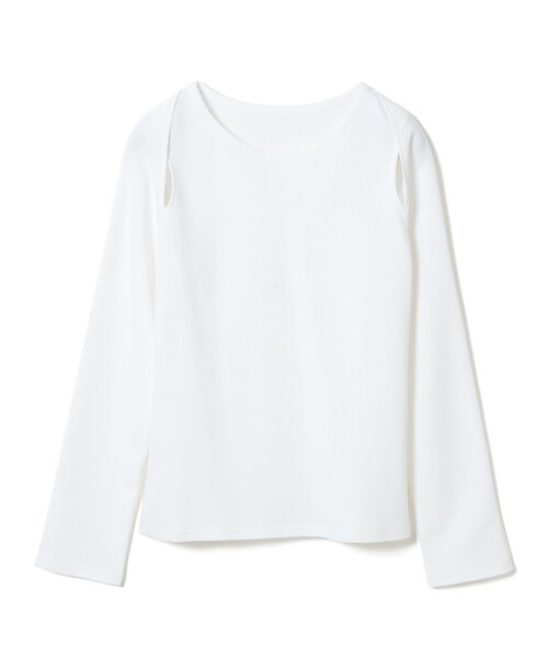 Ray BEAMS（レイビームス）の「ショルダー オープン ロングスリーブ Tシャツ（Tシャツ/カットソー・レディース・オフホワイト/ブラック・ONE SIZE）」の8枚目の写真