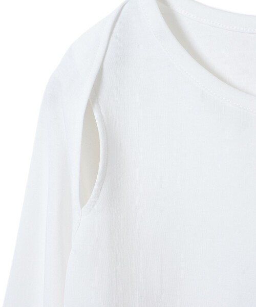 Ray BEAMS（レイビームス）の「ショルダー オープン ロングスリーブ Tシャツ（Tシャツ/カットソー・レディース・オフホワイト/ブラック・ONE SIZE）」の5枚目の写真