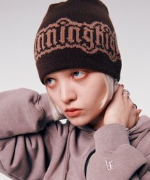 runningHIGH（ランニングハイ）の「スカルロゴジャカードビーニー[ブラウン]（ニットキャップ/ビーニー）」