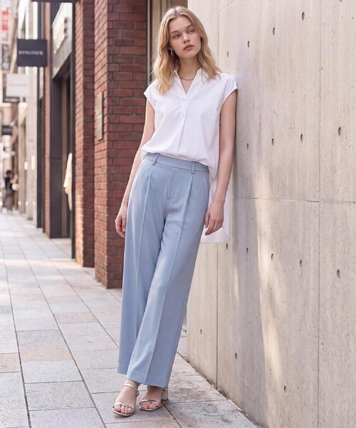 DRESSTERIOR(ドレステリア)の「【接触冷感/ウォッシャブル】センタープレスジョーゼットパンツ(その他パンツ・レディース・ブラック/サックスブルー/チャコールグレー・34/36/38/40)」の8枚目の写真