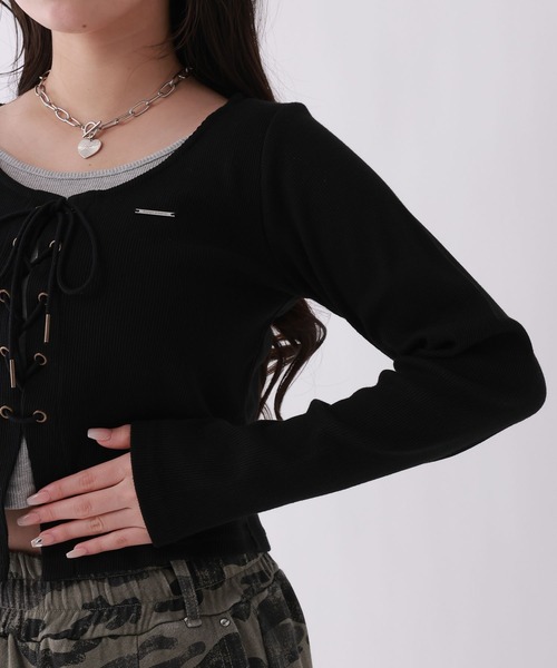 repipi armario(レピピ アルマリオ)の「レースアップTee(Tシャツ/カットソー・キッズ・オフホワイト/グレー/ブラック・SMALL/MEDIUM/LARGE)」の19枚目の写真