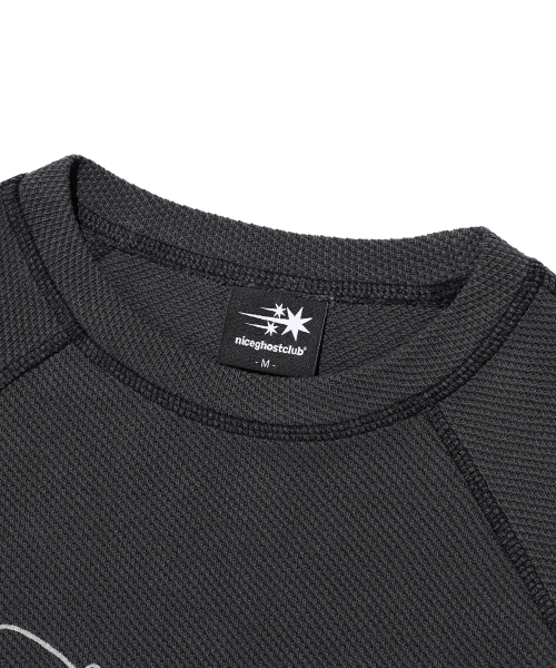 NICE GHOST CLUB(ナイスゴーストクラブ)の「SKULL RIBBON WAFFLE L/S TEE_CHARCOAL(NG2EFUT557A)(Tシャツ/カットソー・レディース・その他・L/S)」の3枚目の写真