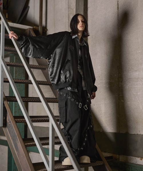 ERAR(エラー)の「【ERAR】トライバルハート刺繍ダブルジップオーバーサイズスカジャン(スカジャン・メンズ・ブラック系1/ブラック・XL/L/M/S)」の7枚目の写真