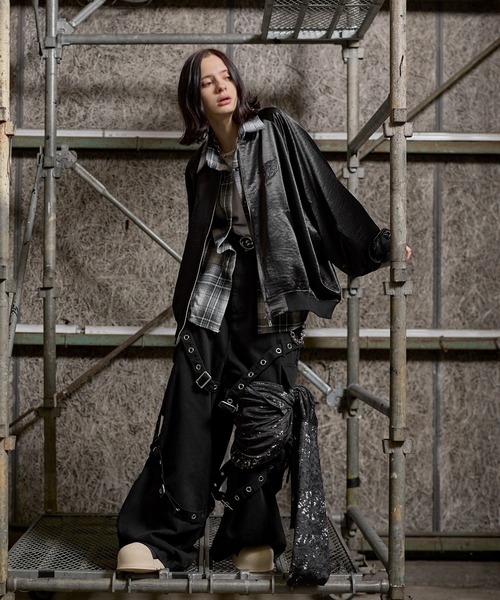 ERAR(エラー)の「【ERAR】トライバルハート刺繍ダブルジップオーバーサイズスカジャン(スカジャン・メンズ・ブラック系1/ブラック・XL/L/M/S)」の13枚目の写真