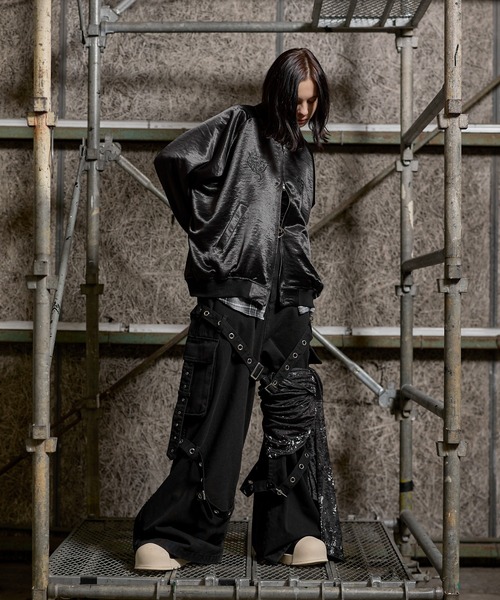 セール】【ERAR】トライバルハート刺繍ダブルジップオーバーサイズ