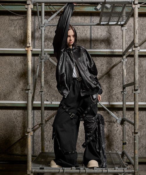 ERAR(エラー)の「【ERAR】トライバルハート刺繍ダブルジップオーバーサイズスカジャン(スカジャン・メンズ・ブラック系1/ブラック・XL/L/M/S)」の18枚目の写真