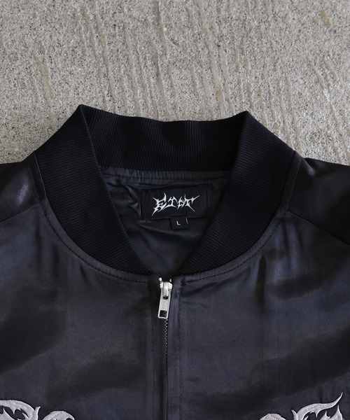 【ERAR】トライバルハート刺繍ダブルジップオーバーサイズスカジャン ERAR スカジャン 「ERAR」トライバルハート刺繍ダブルジップオーバー