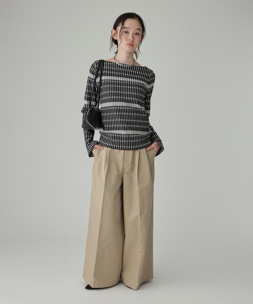 BABYLONE（バビロン）の「シャンブレー2タックチノパンツ（チノパンツ・レディース・ブラック/ベージュ・36inch/38inch）」の12枚目の写真