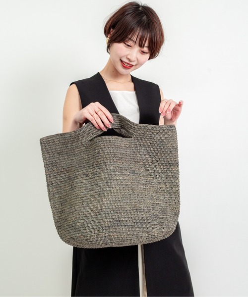 セール】【MADE IN MADA /メイドインマダ】大きめ かごバッグ ラフィア