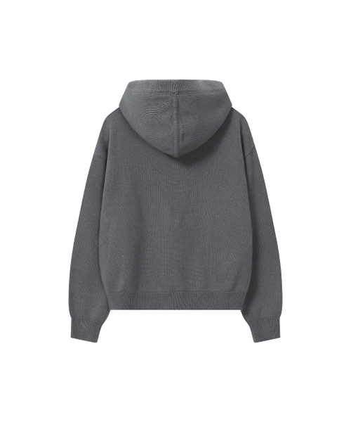 Miseki SEOUL（ミセキソウル）の「Logo knit hoodie zip-up CHARCOAL（パーカー・レディース・その他・ONE SIZE）」の3枚目の写真