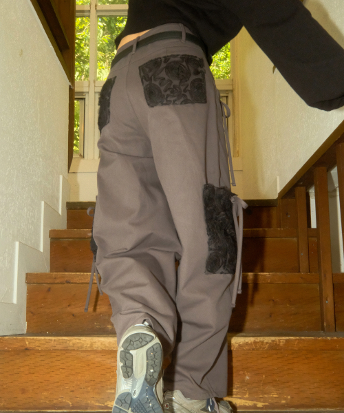 SIWEOL107（シウォル107）の「Ribbon Cotton Pants (Charcoal)（その他パンツ・レディース・チャコール・S/M）」の6枚目の写真