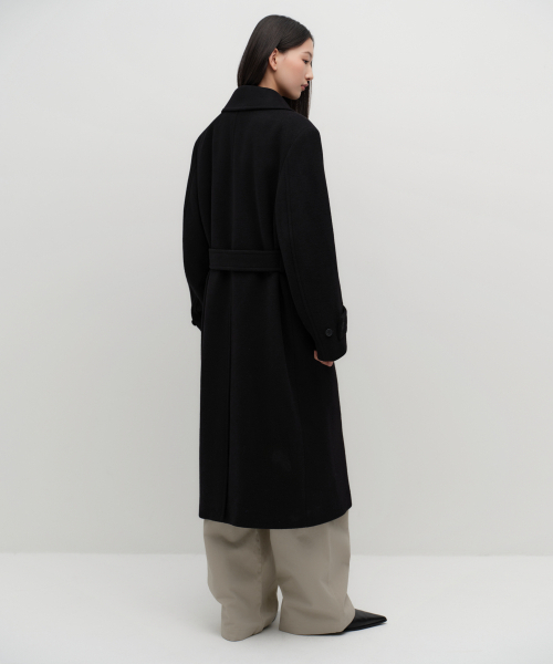 MUSINSA STANDARD WOMAN（ムシンサスタンダードウーマン）の「ウィメンズカシミヤブレンドオーバーショルダートレンチコート[ブラック]（チェスターコート・レディース・その他・SMALL/MEDIUM/LARGE/X-SMALL）」の6枚目の写真
