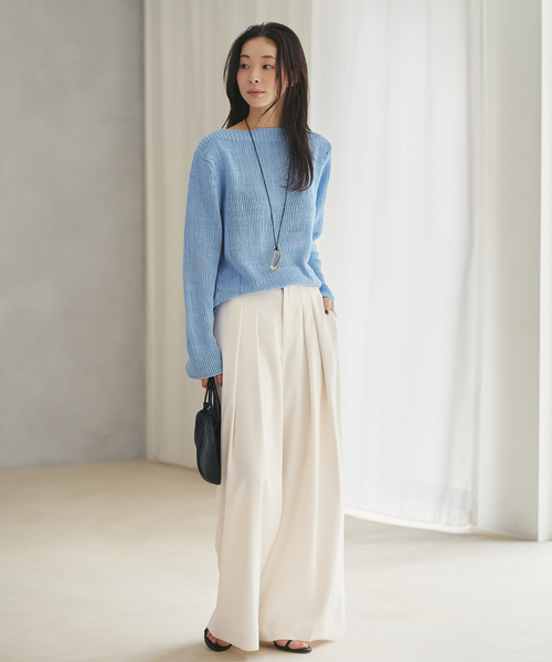 plage(プラージュ)の「Tuck Wide パンツ(その他パンツ・レディース・ブラック/ホワイト・34/36/38)」の20枚目の写真