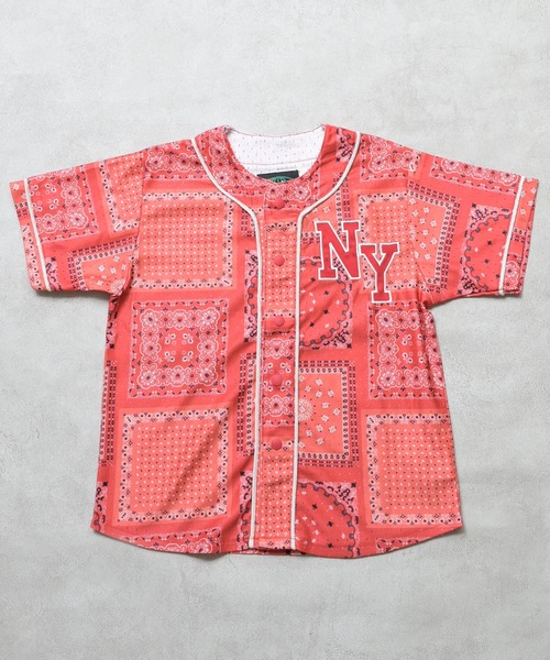MARKEY'S(マーキーズ)の「ペイズリーメッシュベースボールシャツ/セットアップ可(シャツ/ブラウス・キッズ・レッド/ブラック・80/90/100/110/120/130/140/150)」の16枚目の写真