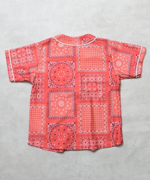 MARKEY'S(マーキーズ)の「ペイズリーメッシュベースボールシャツ/セットアップ可(シャツ/ブラウス・キッズ・レッド/ブラック・80/90/100/110/120/130/140/150)」の17枚目の写真