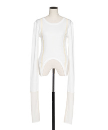 muller of yoshiokubo | muller of yoshiokubo ミュラーオブヨシオクボ / RIB SUSPEND LONG SLEEVE リブサスペンドロングスリーブトップス / MLS26106B(Tシャツ/カットソー)