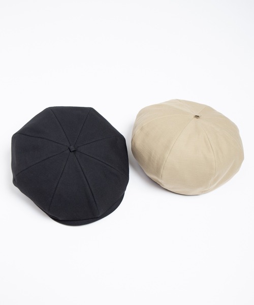 RACAL(ラカル)の「Organic Cotton Back Satin 8Panel Beret Cas / オーガニックコットンバックサテン8パネベレーキャス(キャスケット・メンズ・ブラック/ベージュ・MEDIUM/LARGE)」の6枚目の写真