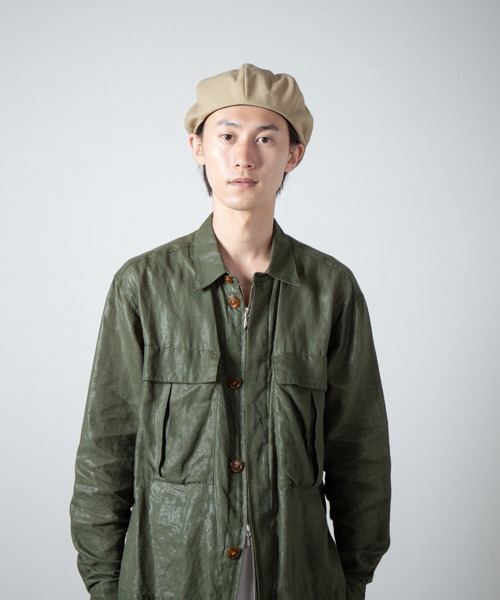 RACAL(ラカル)の「Organic Cotton Back Satin 8Panel Beret Cas / オーガニックコットンバックサテン8パネベレーキャス(キャスケット・メンズ・ブラック/ベージュ・MEDIUM/LARGE)」の16枚目の写真