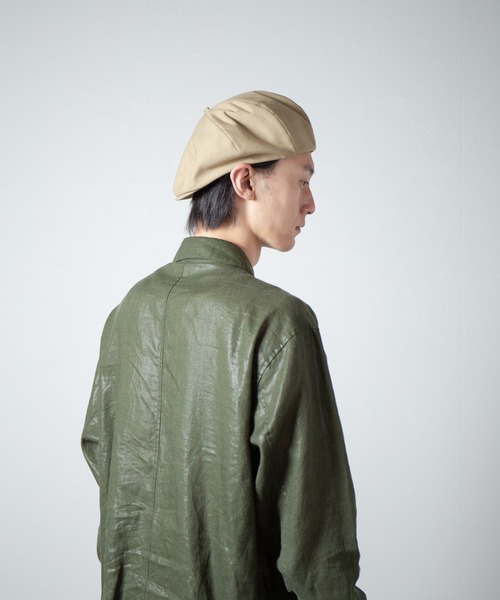 RACAL(ラカル)の「Organic Cotton Back Satin 8Panel Beret Cas / オーガニックコットンバックサテン8パネベレーキャス(キャスケット・メンズ・ブラック/ベージュ・MEDIUM/LARGE)」の20枚目の写真