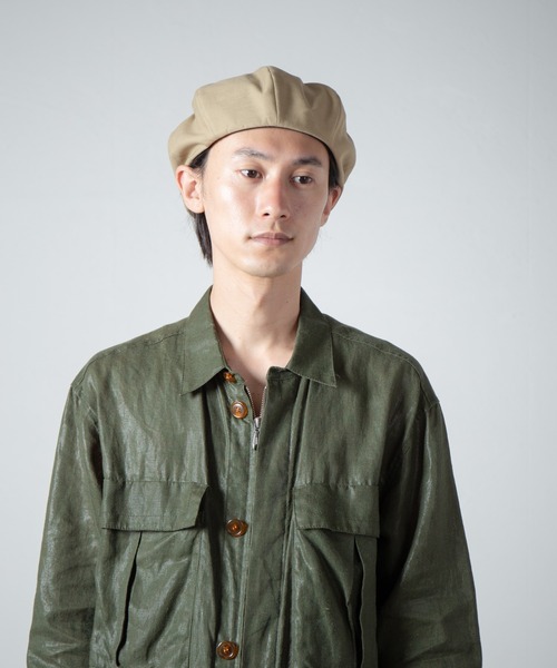 RACAL(ラカル)の「Organic Cotton Back Satin 8Panel Beret Cas / オーガニックコットンバックサテン8パネベレーキャス(キャスケット・メンズ・ブラック/ベージュ・MEDIUM/LARGE)」の22枚目の写真