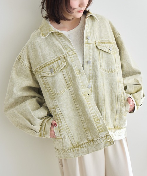 RU.TI.LE(ルチル)の「【RU.TI.LE】ケミカル加工オーバーデニムジャケット(デニムジャケット・レディース・ブラウン/ベージュ・MEDIUM)」の1枚目の写真