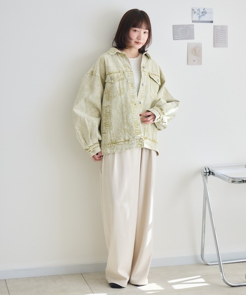 RU.TI.LE(ルチル)の「【RU.TI.LE】ケミカル加工オーバーデニムジャケット(デニムジャケット・レディース・ブラウン/ベージュ・MEDIUM)」の4枚目の写真